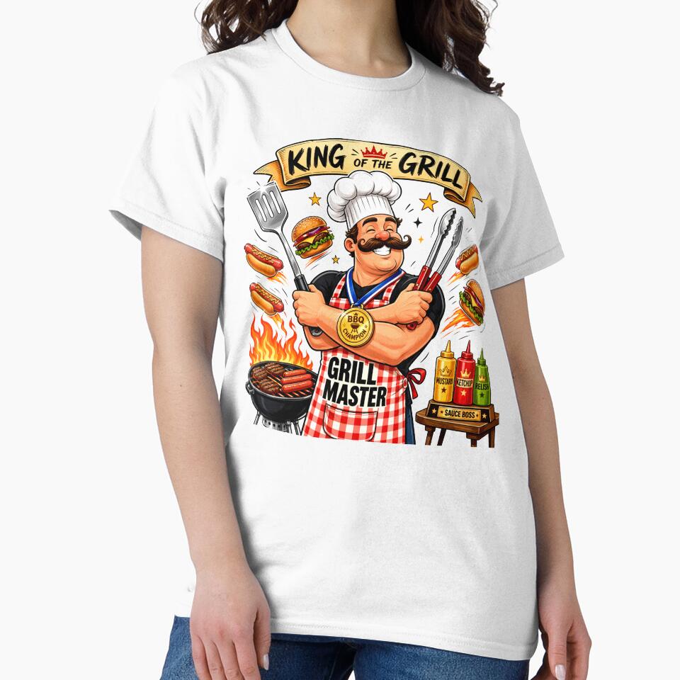 Grill Master Dad BBQ King Father's by Zara Art House