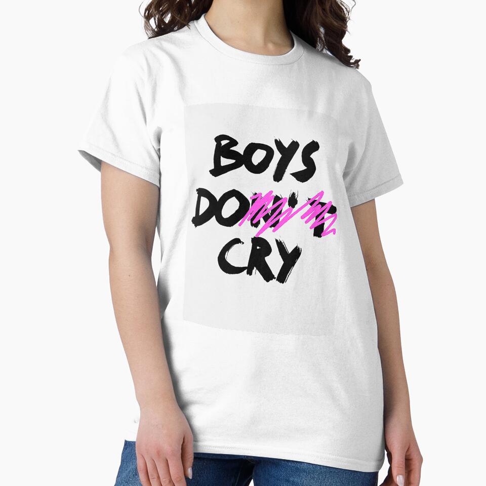BOYS DO CRY / BOYS DON'T CRY / Cool and Funny quotes white box by DRK7DSGN