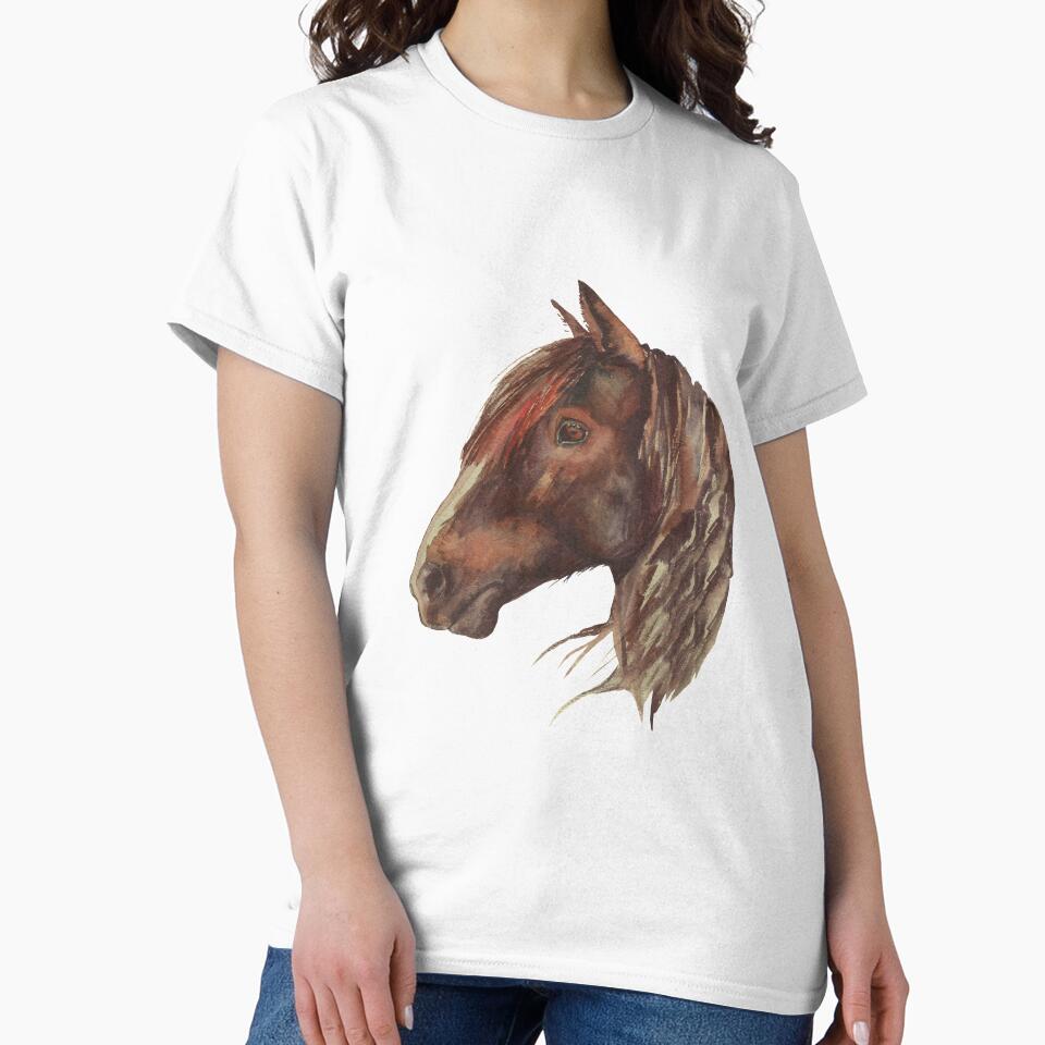Horse. Horse Head. I love horse. Wild horse. Brown horse. Watercolor horse. by ZheltakovaIana