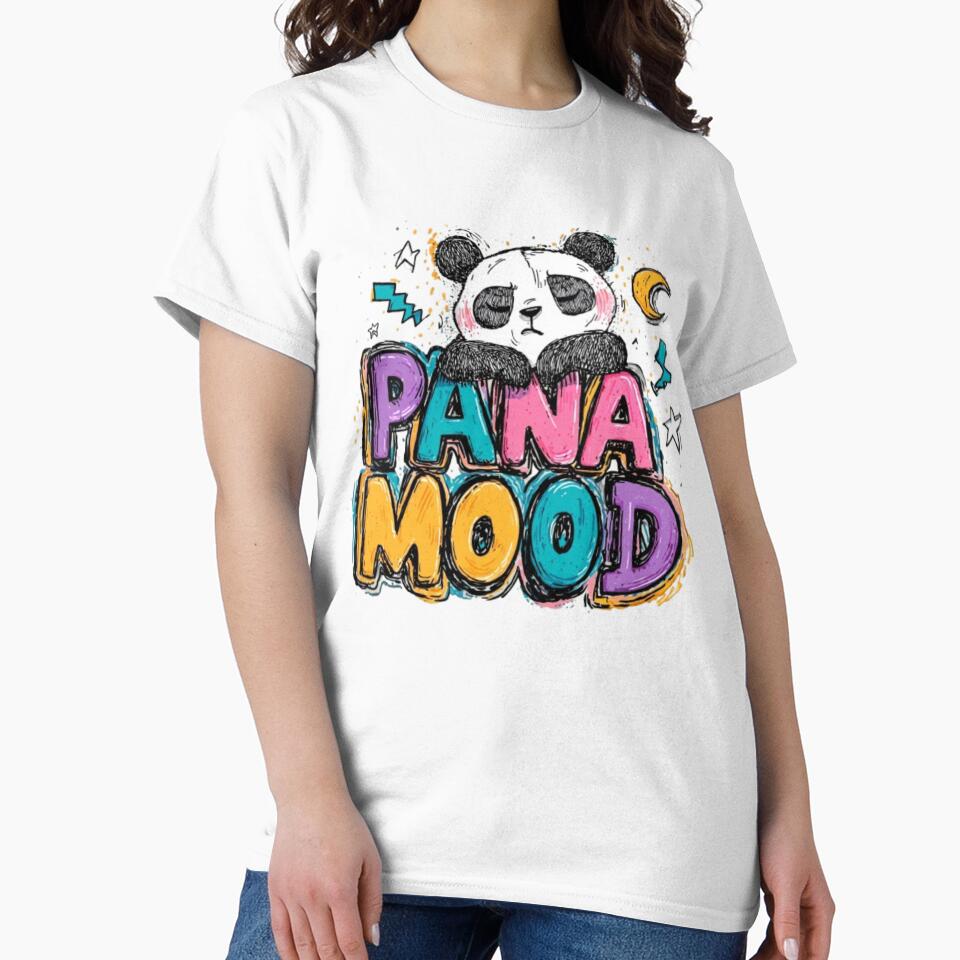Panda Mood – Cute Lazy Cartoon Design by AlexLineArt
