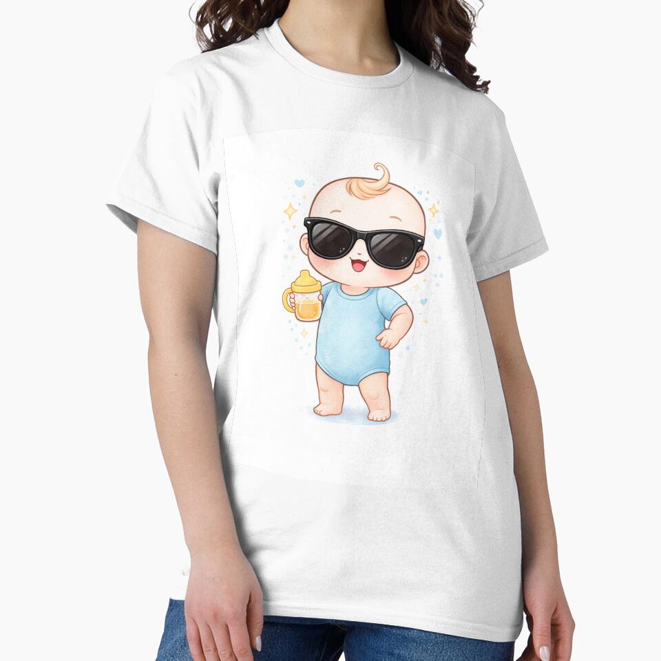 Cool kawaii baby wearing sunglasses with playful sparkle by DesignsWithRM