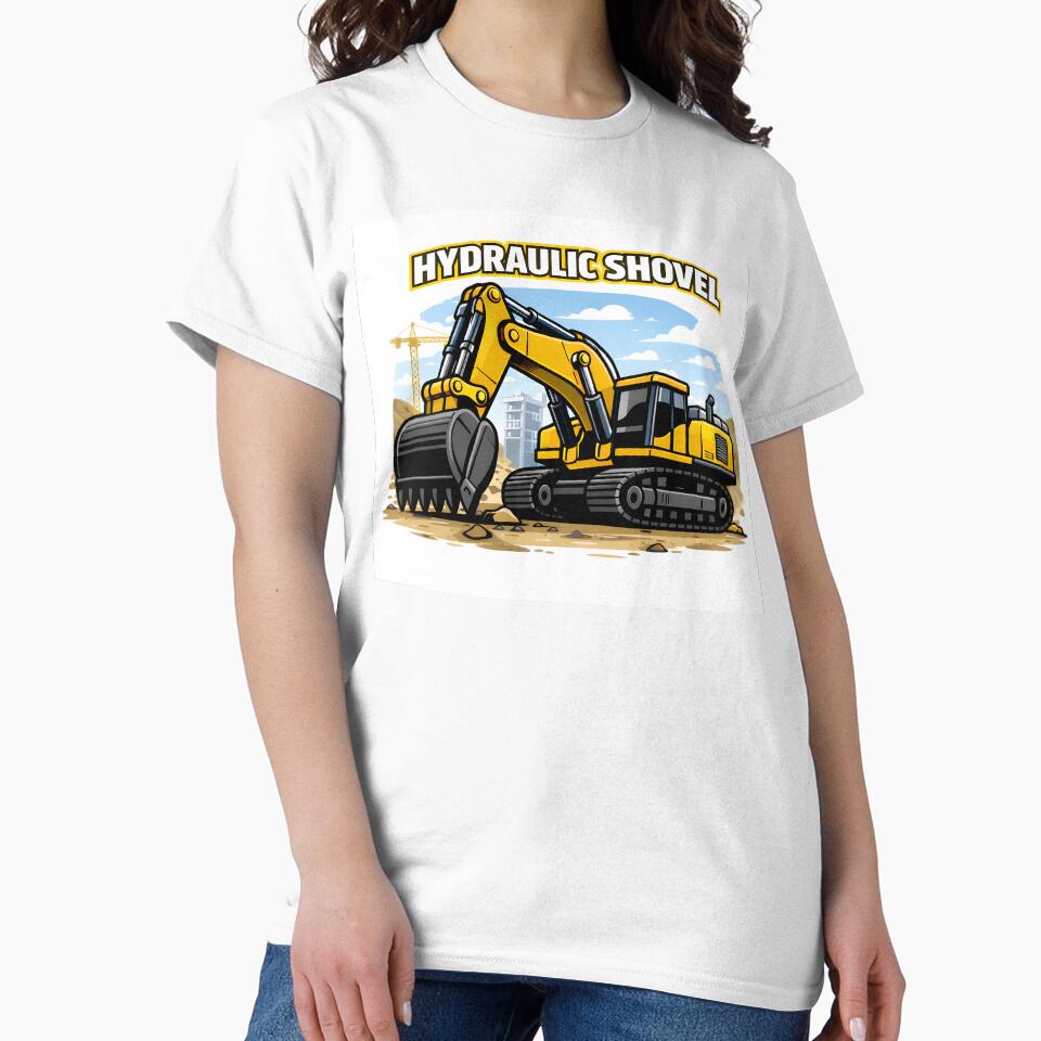 Construction Vehicles - Hydraulic Shovel Vintage Retro Design by VintageImageInc