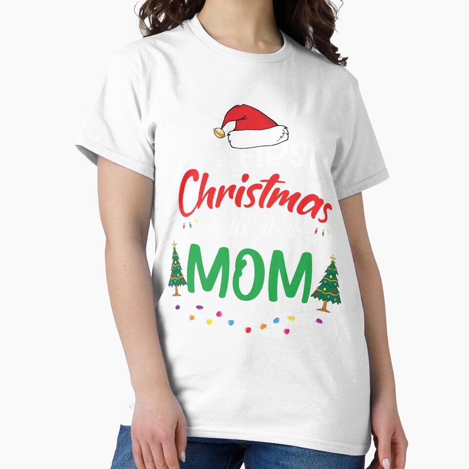 First Christmas As A Mom Funny 1st Christmas Gifts for New Mom Mommy Moms by clothesy7