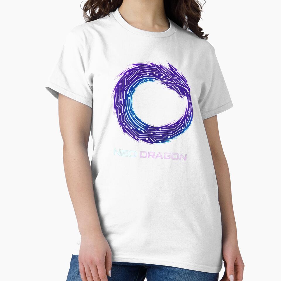 Neo Dragon Cyberpunk Logo – Futuristic Circuit Dragon Ouroboros Neon Tech Design by JonelCrafts