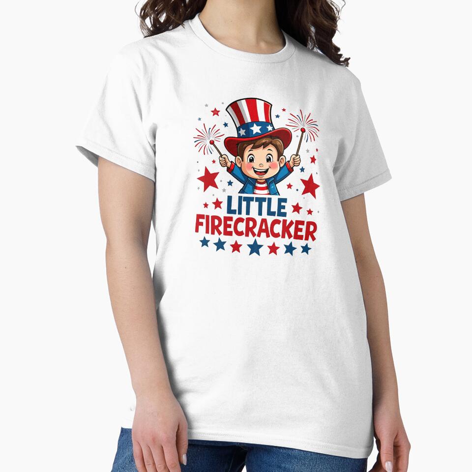 Little Firecracker Kids Shirt – Cute 4th of July Patriotic Tee by SNW-Collective
