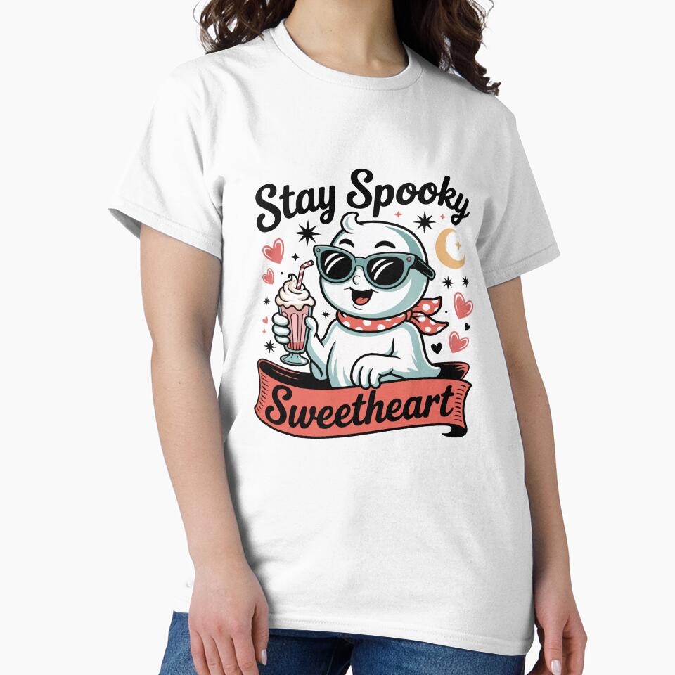 Stay Spooky Sweetheart Design , Spooky Season , Funny Halloween, Halloween shirt, Stay Spooky Halloween Skeleton by Merchall  store