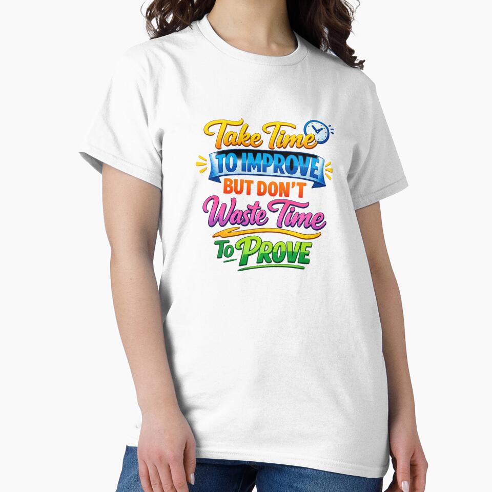 Take Time To Improve Typography Design | Motivational Quote Colorful T-Shirt Graphic by arnabscreativeworld