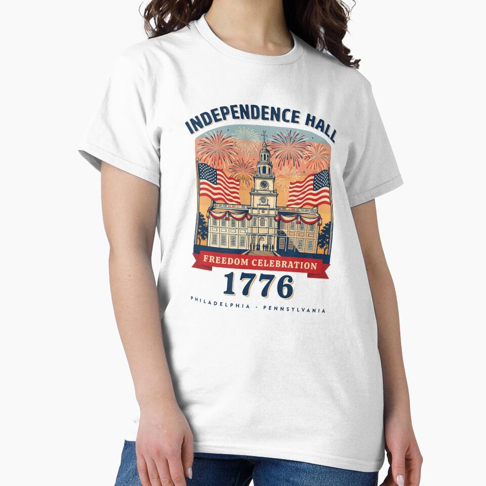 Independence Hall Freedom Celebration 1776 – Philadelphia Pennsylvania Patriotic 4th of July Design by ArcticFoxStudio