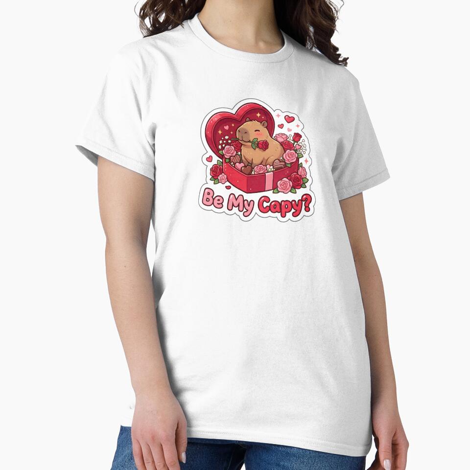 Valentine Be My Capy Cute Capybara Gift with Roses by Nuist25