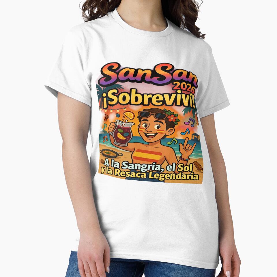 SanSan Festival 2026 Survivor Shirt – Funny Spanish “¡Sobreviví!” Sangria Party Tee, Indie Music Festival Outfit, Summer Beach Vibes Graphic by Sushikidsntod