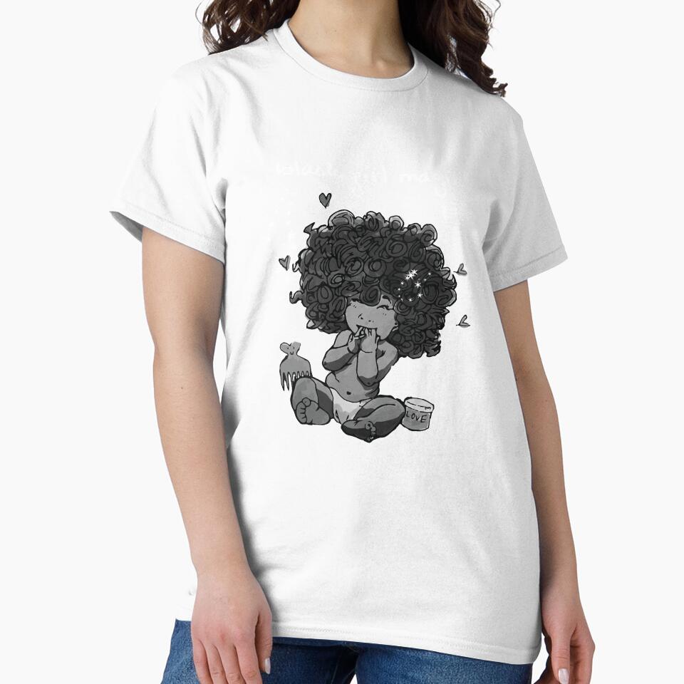 Black Girl Magic Afro Baby - Black Tee by LittleBlkTees