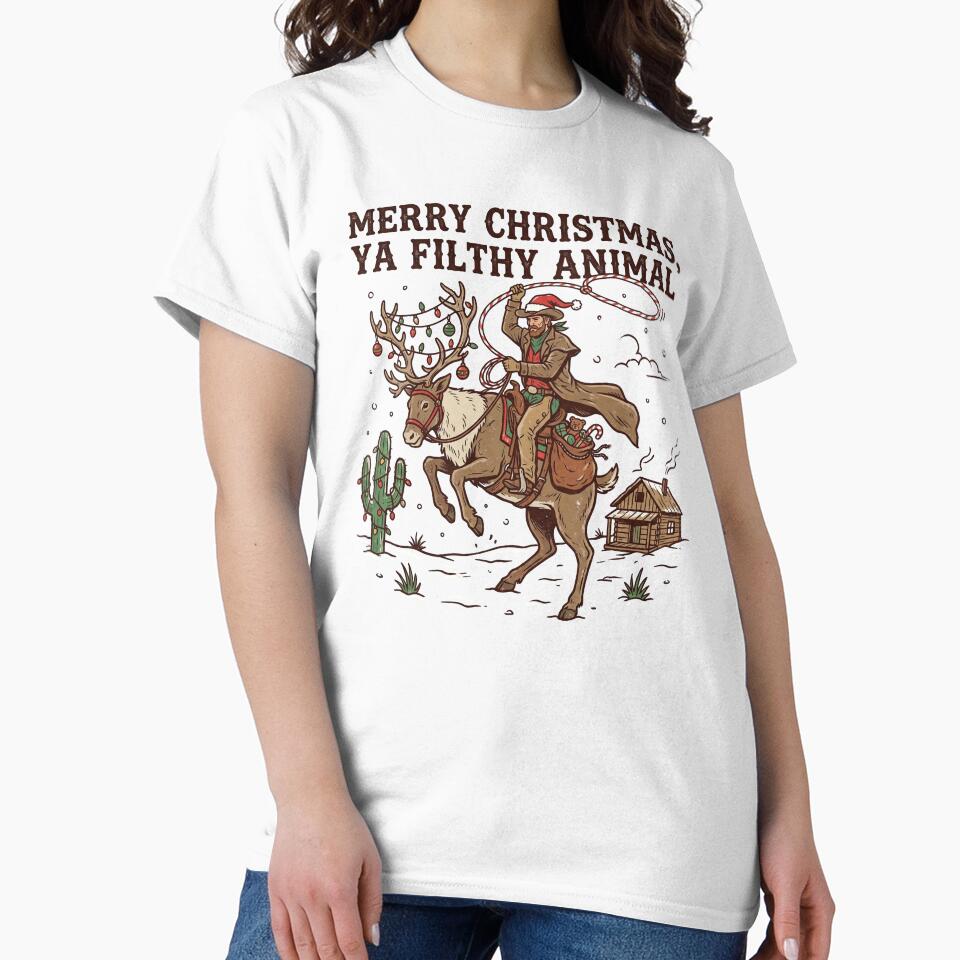 Merry Christmas Ya Filthy Animal Western Christmas by Milasneeze