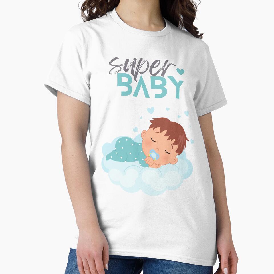 Super Baby Boy Sleeping on a Cloud by BoomBoomBaby
