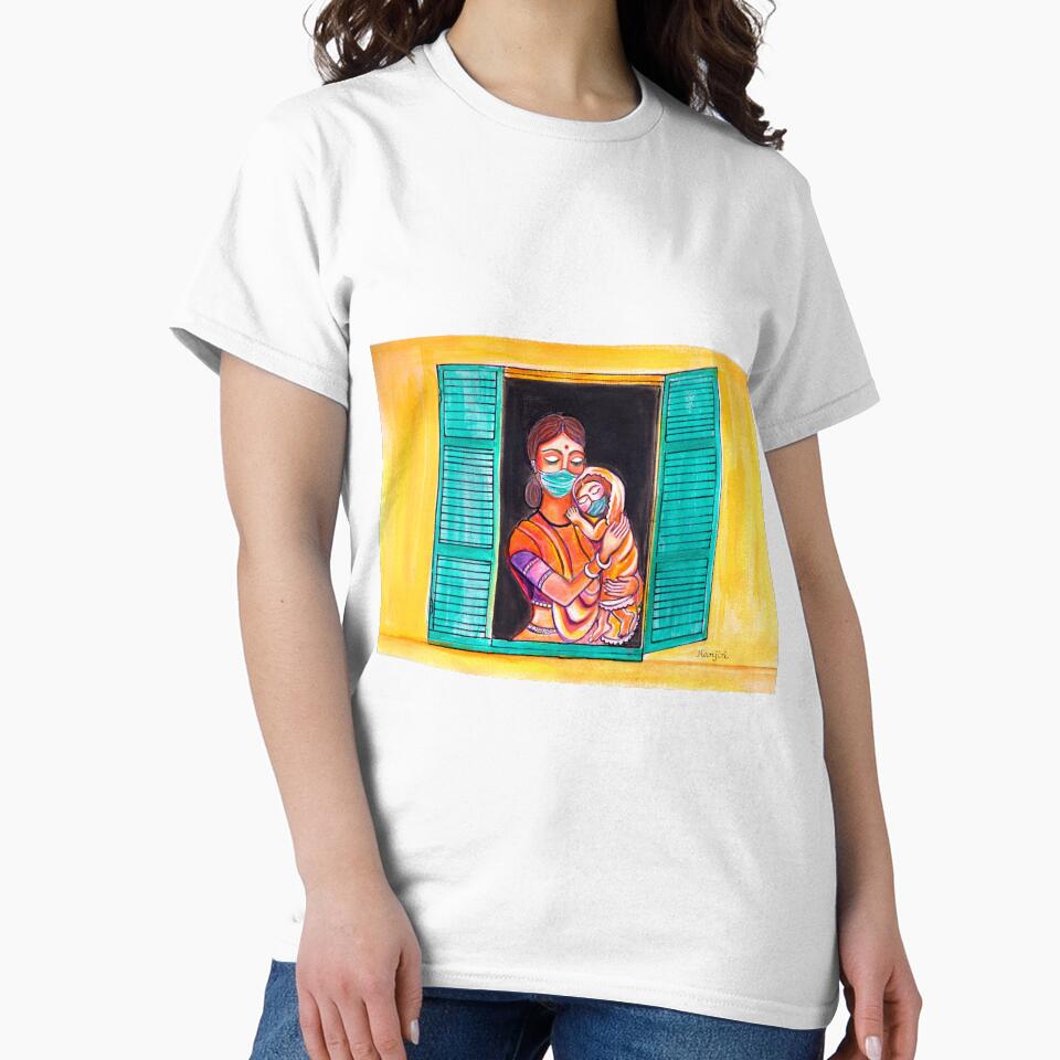 Mother and child window to the world art corona pandemic Painting by artbymanjiri