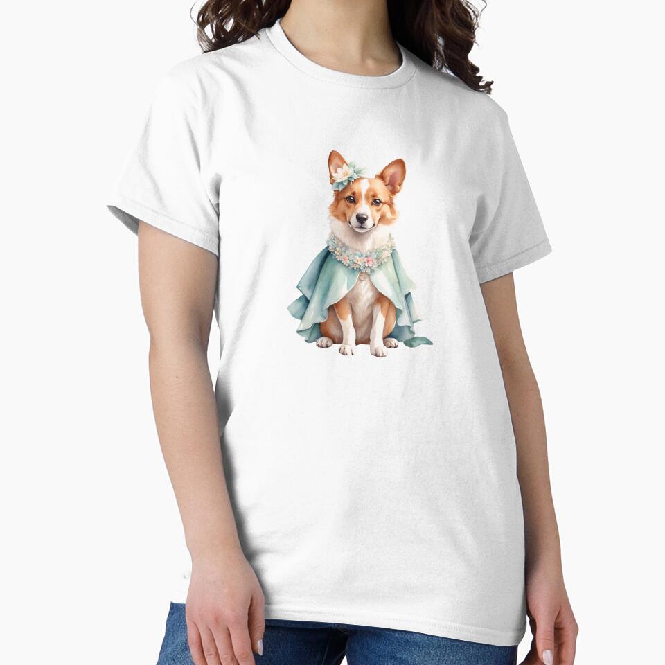 Cute Watercolor Dog with Vintage Vibes by Victoria Riabov