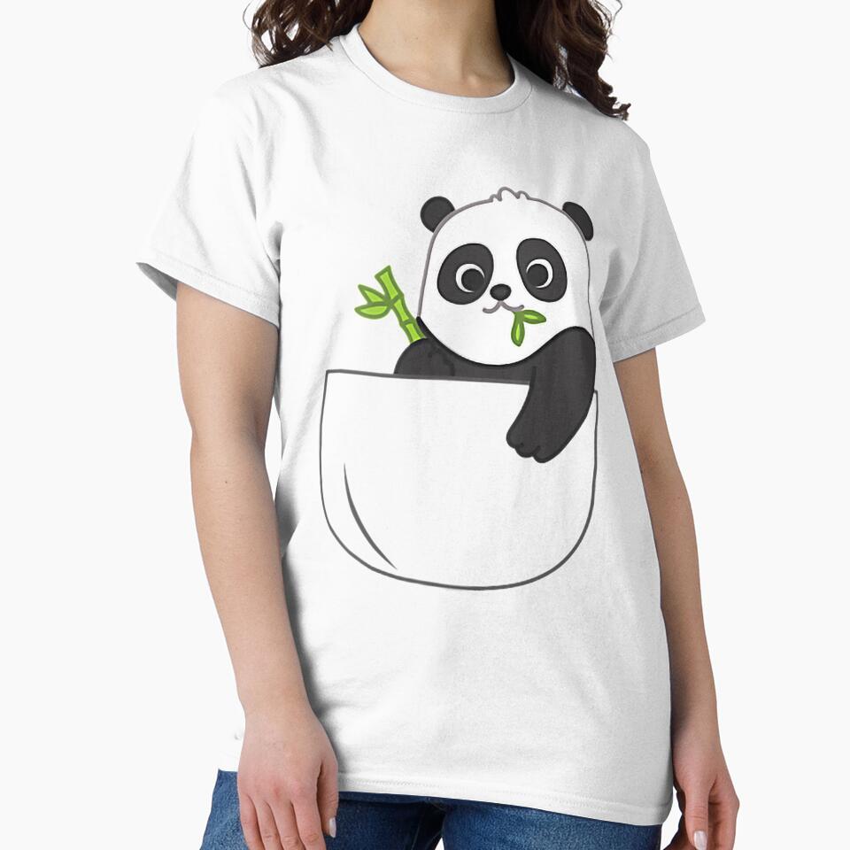 Cute Panda Bear Bamboo In A Pocket by OloriHeritage