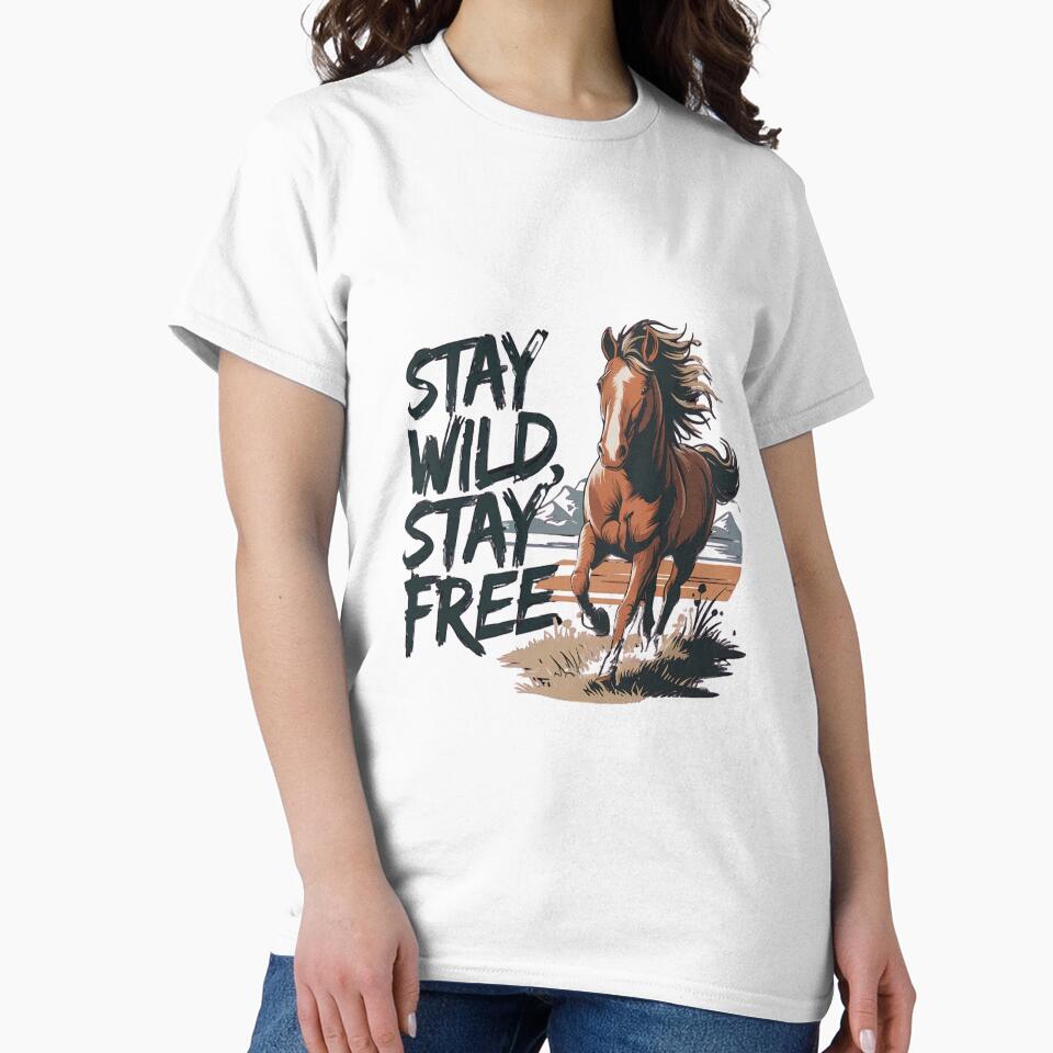 Stay Wild, Stay Free" – Bold and Adventurous Horse Design | 2024 Nature-Inspired Apparel by T010