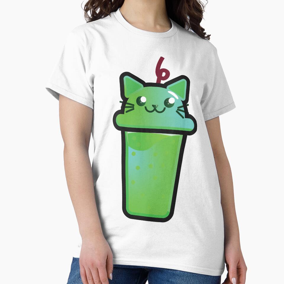 Cute Boba Cucumber Cat Kawaii by DurianDesign