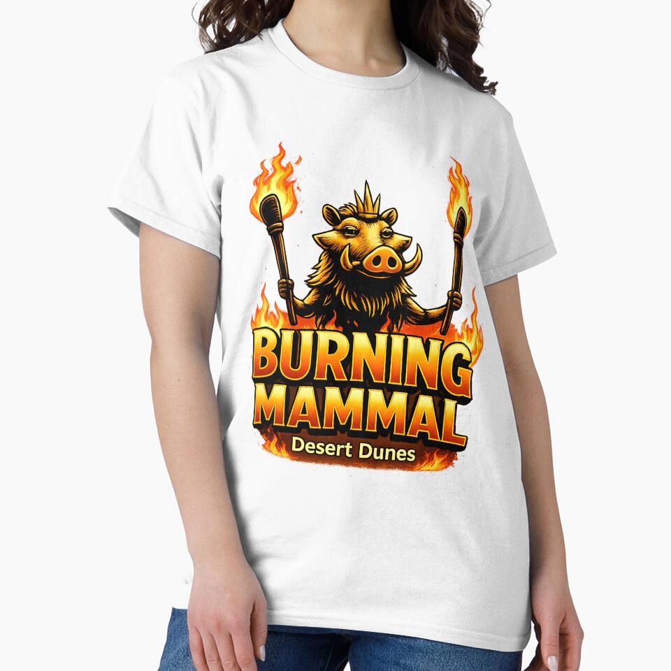 Burning Mammal Desert Dunes Festival Fire Boar Shirt by gahteeriffico