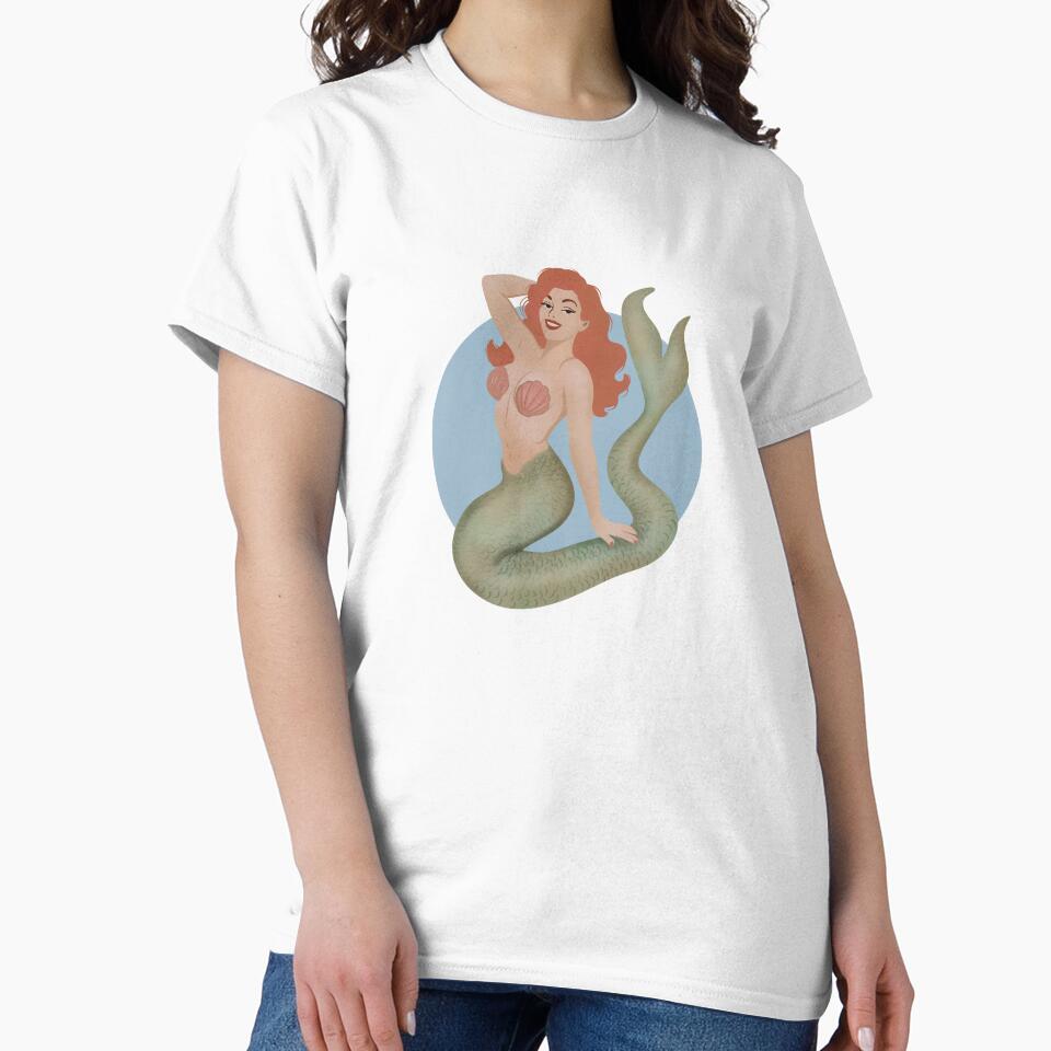 Vintage Mermaid - Pastel Blue by ellealsopaints