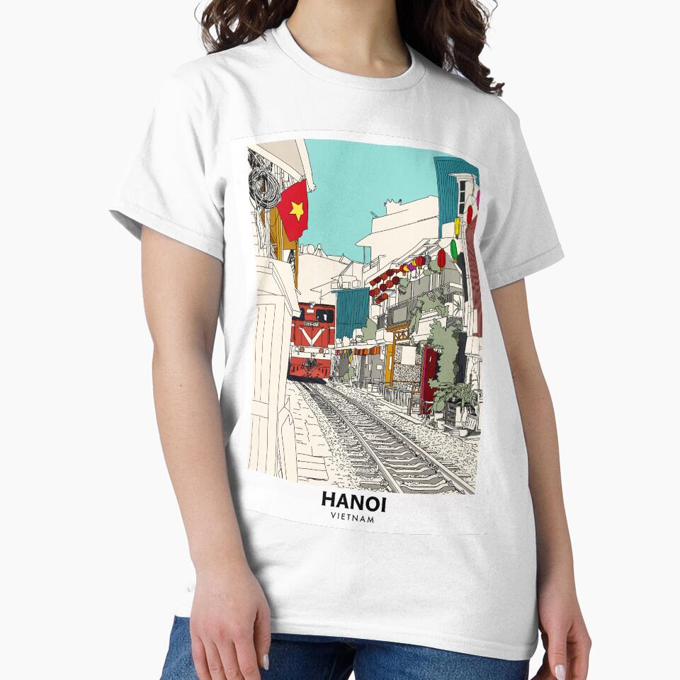 Hanoi Train Street Vietnam Travel Print by Ginzalluna