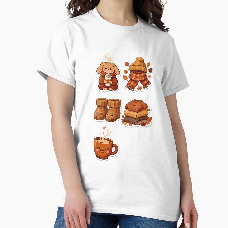PNG stickers inspired by cozy fall fashion by haloregino