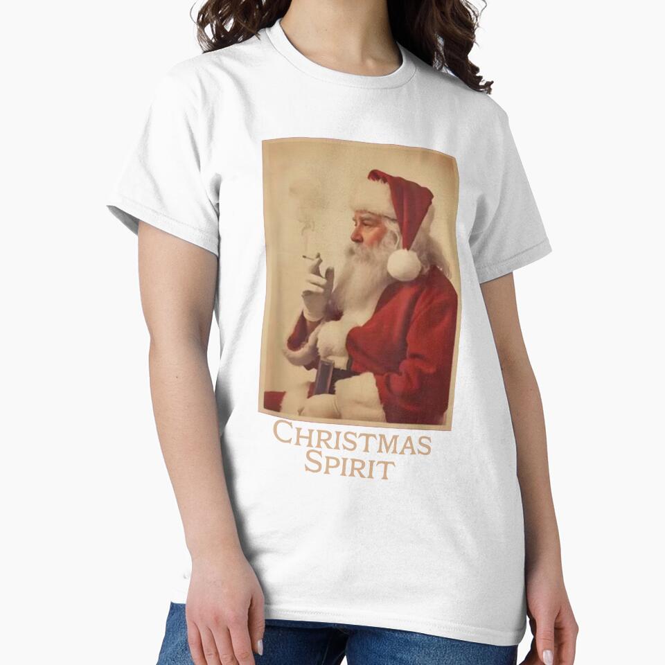 Vintage Spirit Christmas Funny Smoking Santa Claus Christmas by Artifyo