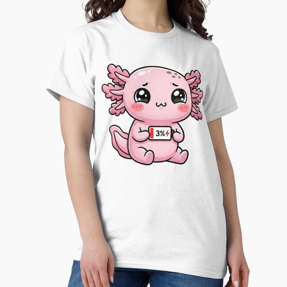 Kawaii Axolotl Low Battery 3% by Visual Dept.