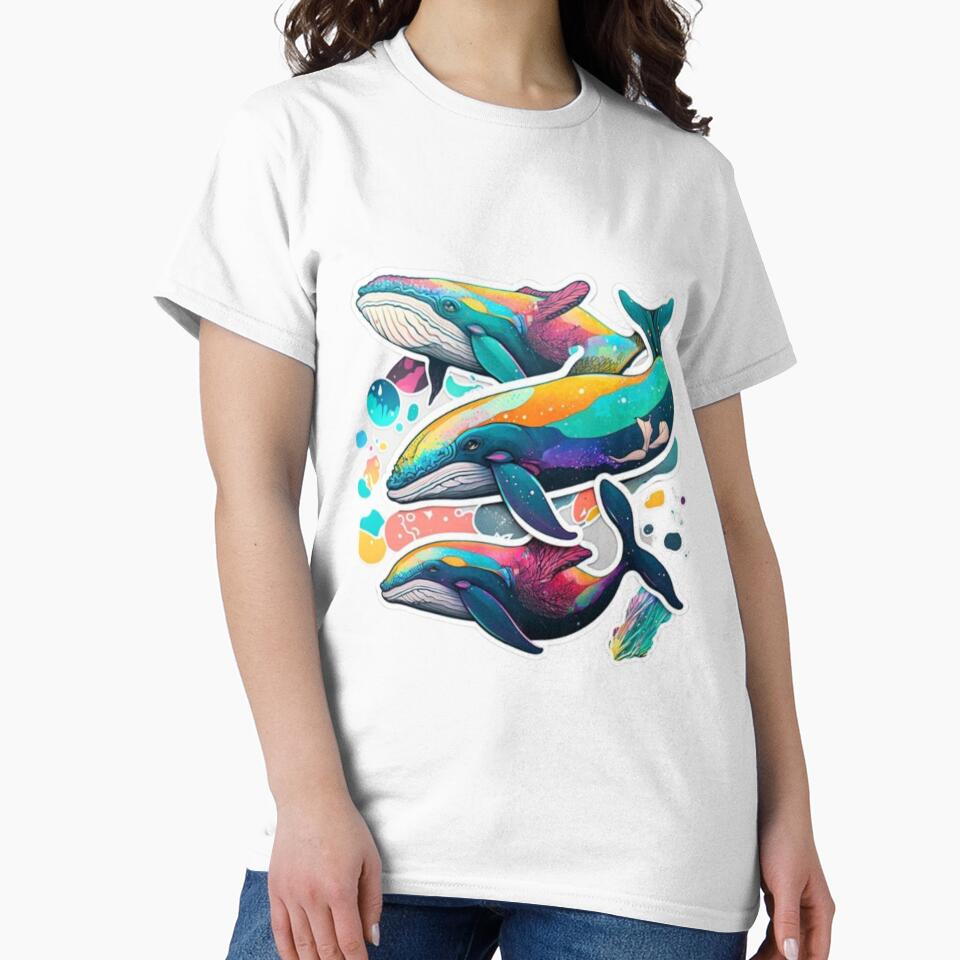Colourful Whale - Awesome Sticker by GloriousArtSKD