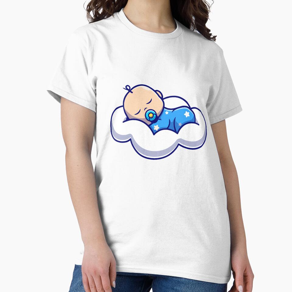 Cute Baby Sleeping on a Cloud with Star Pajamas by kjpwr