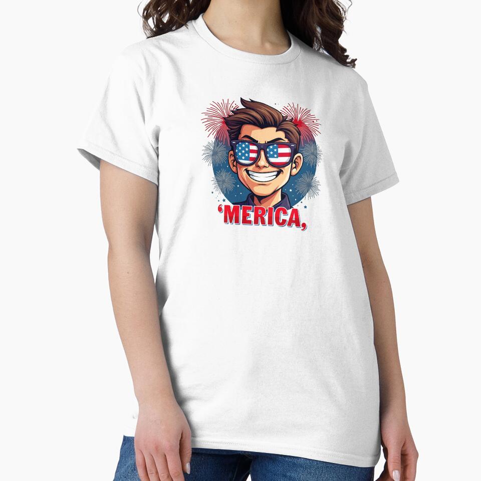 Merica Patriotic Shirt – Funny 4th of July USA Pride T-Shirt by SNW-Collective