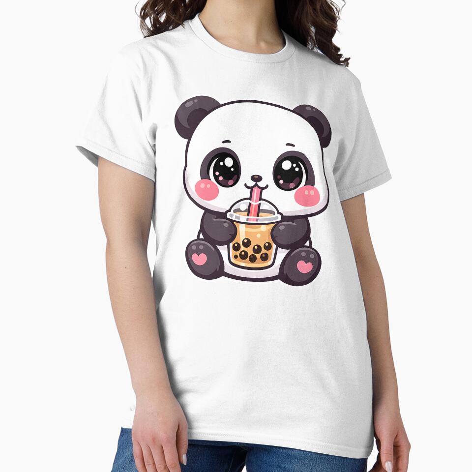 Panda Bubble Tea Kawaii Art by Clauxel