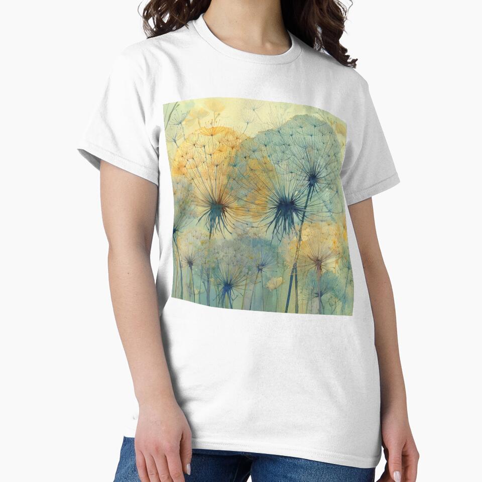 Dreamy Dandelion Meadow – Minimalist Watercolor by solynneart