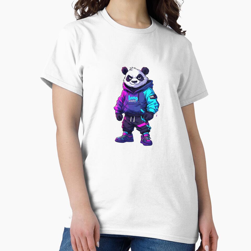 Long Night Panda – Urban Cartoon Streetwear Hoodie Panda by Aesthicer