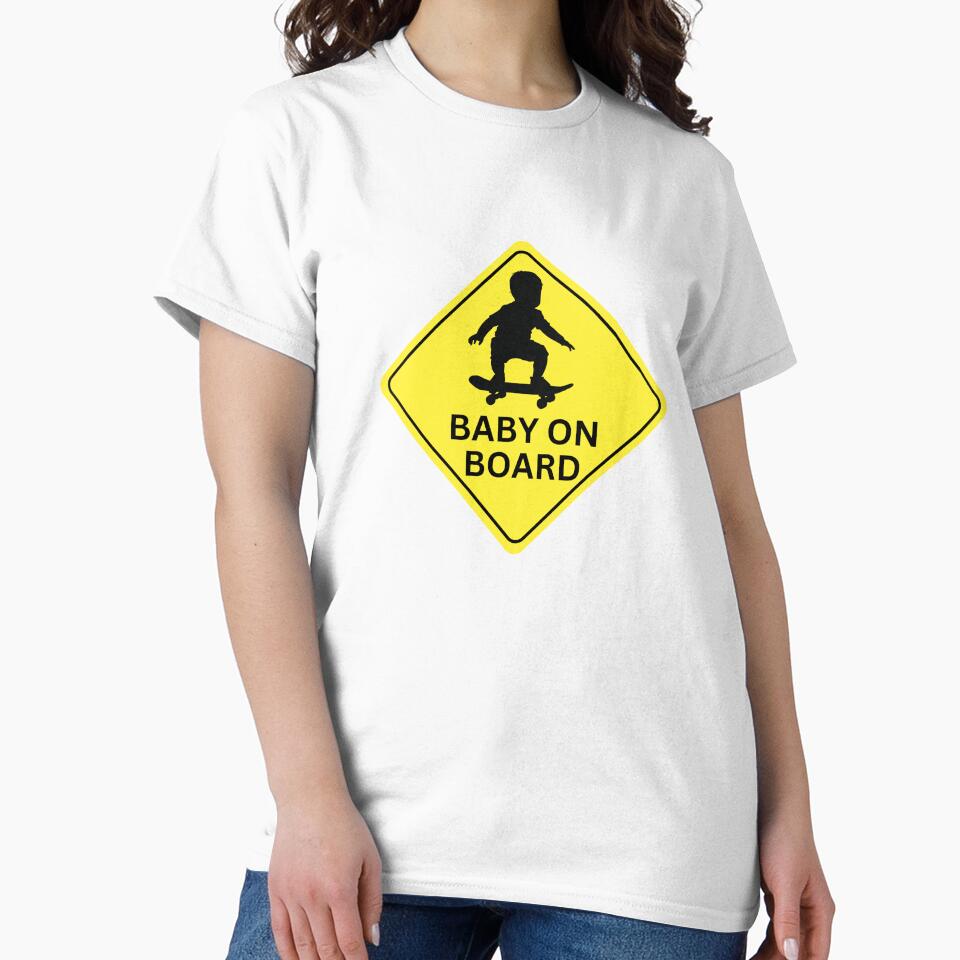 Baby on Board Skateboard Sign by Text2tee