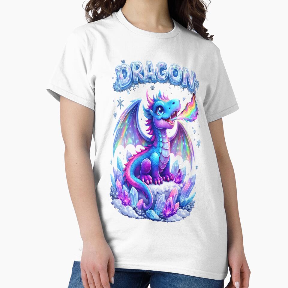 Cute Rainbow Baby Dragon Fantasy T-Shirt Design by eventdesign77