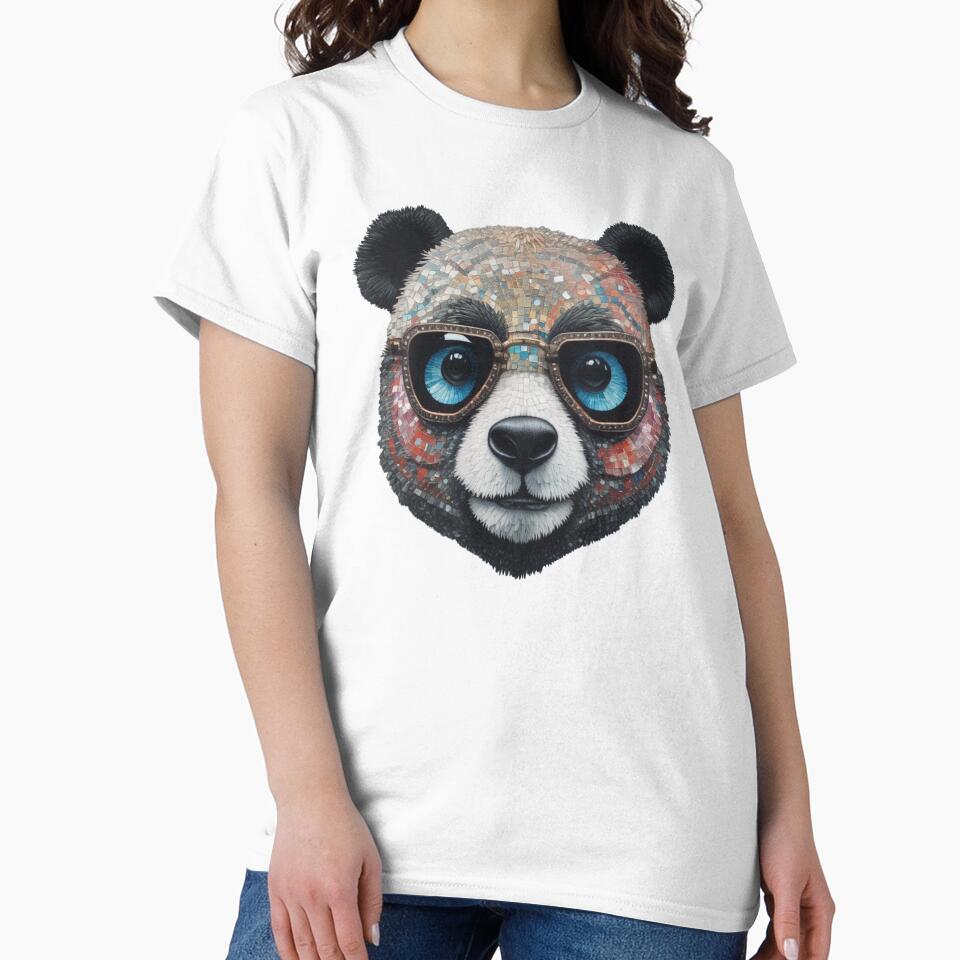 Cool Mosaic Panda With Glasses by pUNKnown