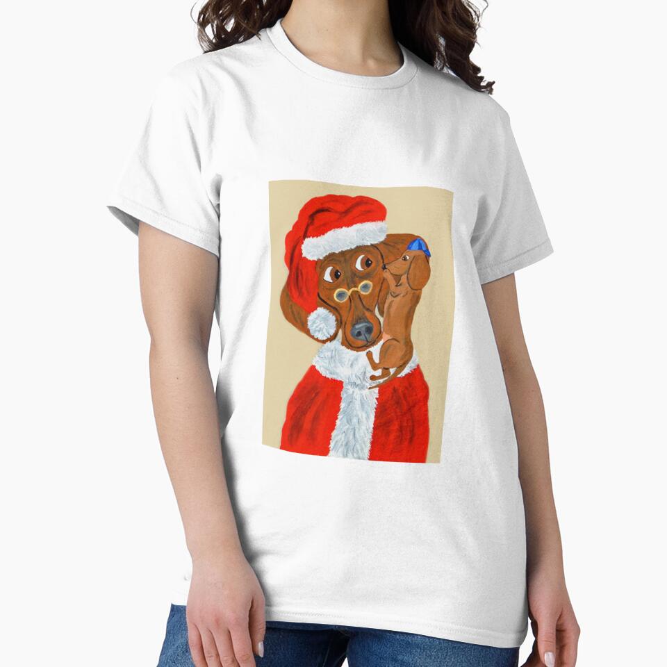 Dachshund Puppy telling Santa his Christmas wishes by Squirreldumplings