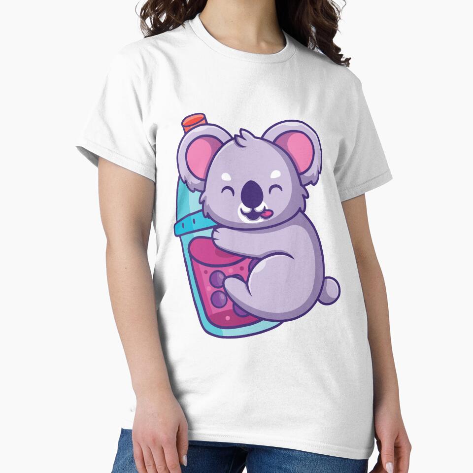 Cute Koala Drinking Boba Kawaii Cartoon by lettersbysid
