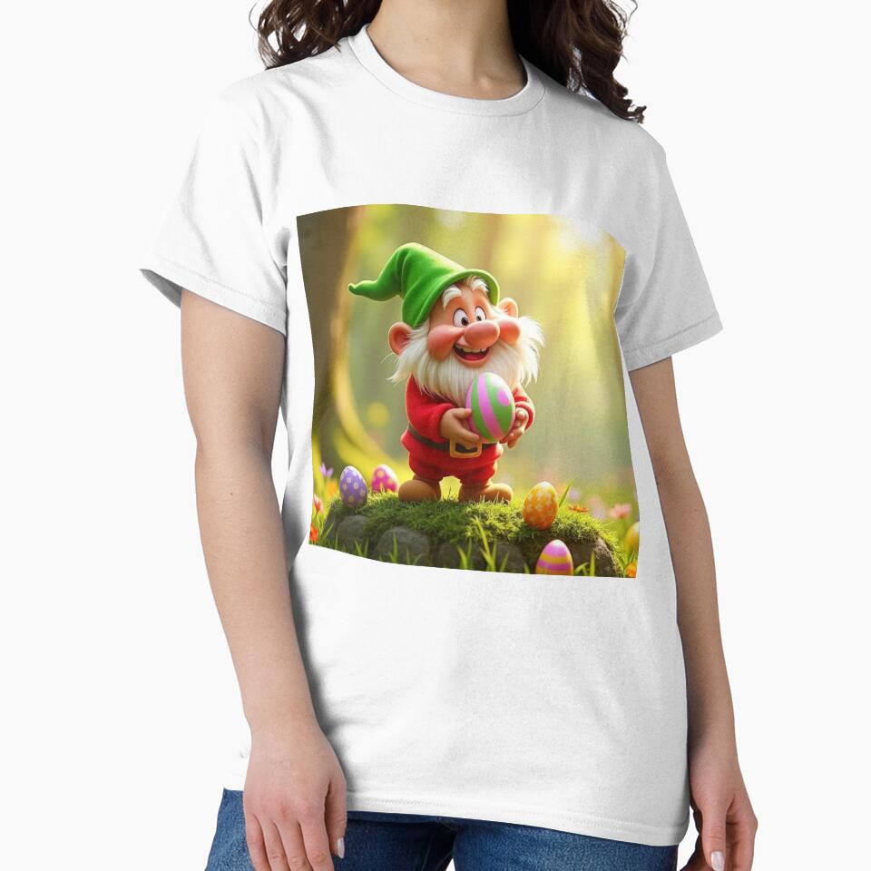 funny easter dwarf with colorful egg in a meadow,Happy Easter,Easter Humor,Easter Day,funny easter design by Expressions-Sel
