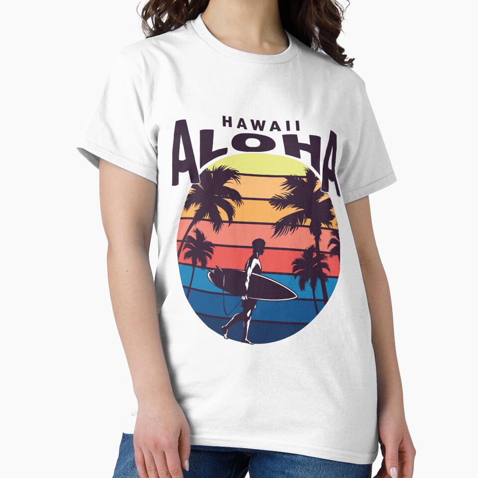 Retro Aloha Hawaii Vacation Beach Sunset Vintage Hawaiian Summer by STORHAMIDO