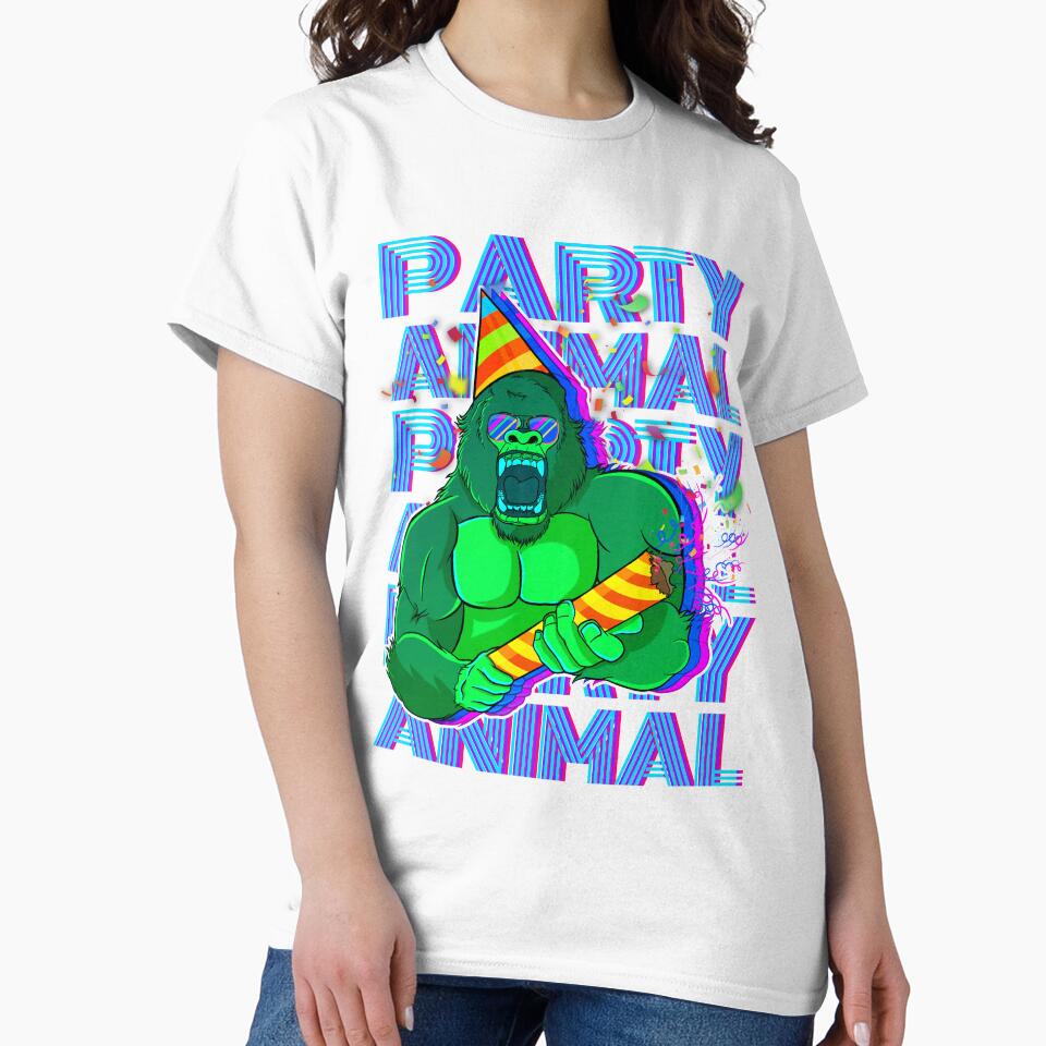 Party Animal - Party Gorilla colorful party graphic by Shoppy  Vista