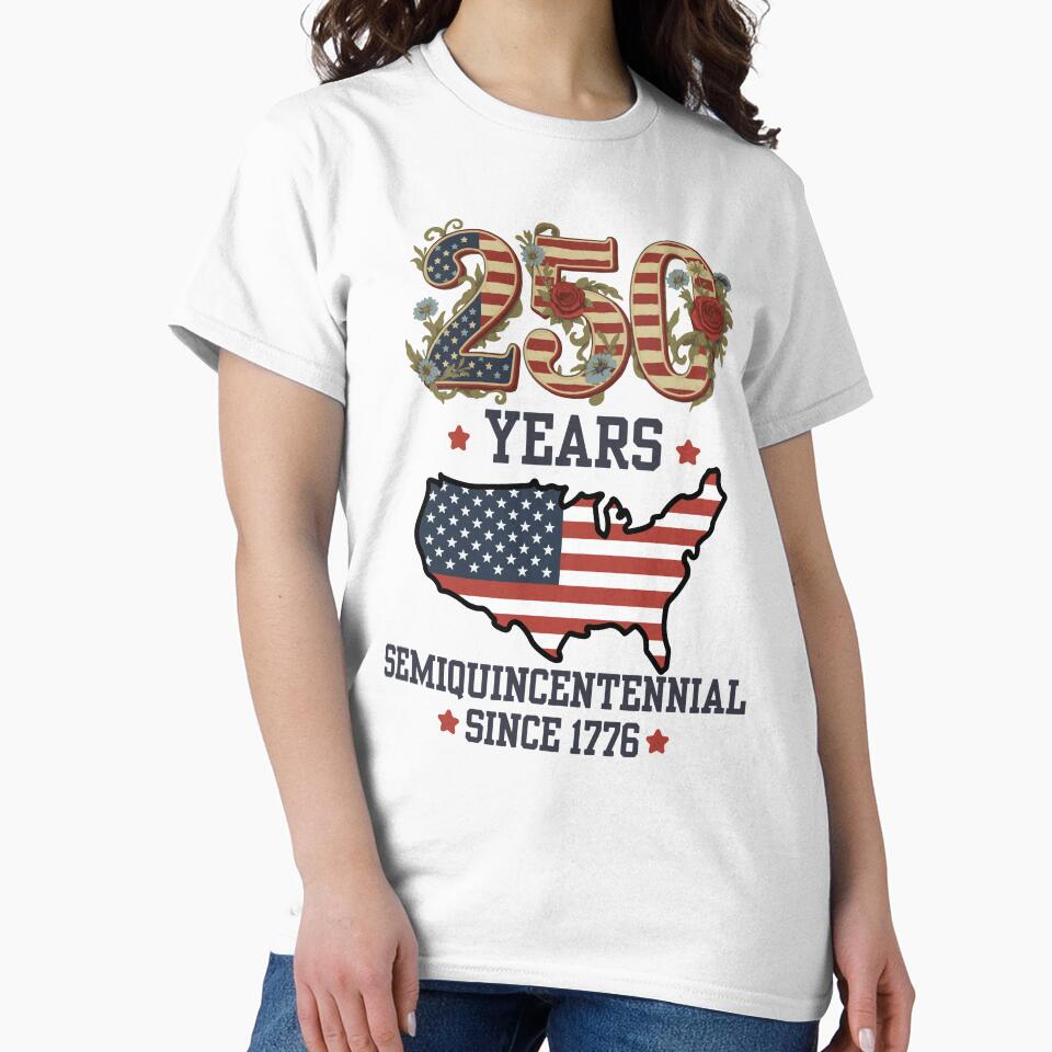 250 Years Semiquincentennial Patriotic USA Flag America 1776–2026 by ArtByKatti