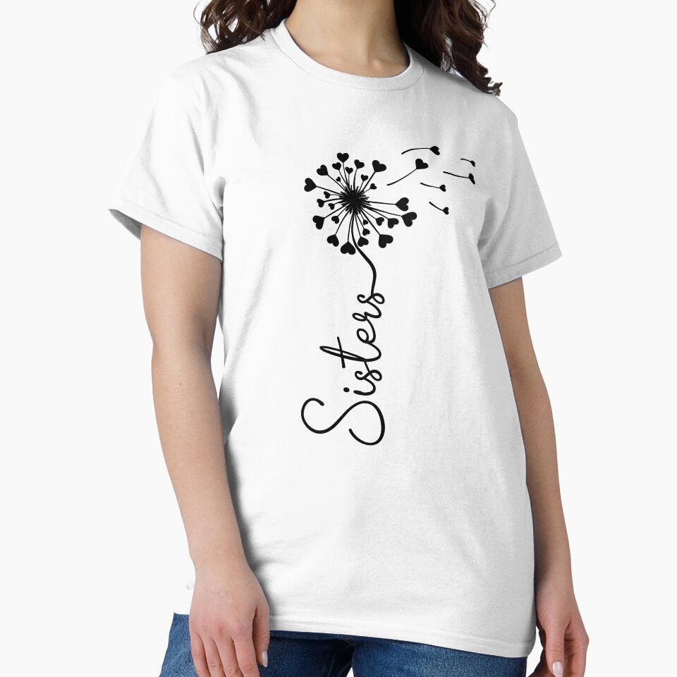 Love My Sister Cute Dandelion Heart Sisters by Lulaggio