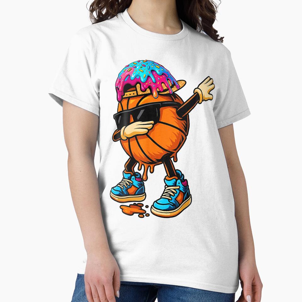 Dabbing Basketball Ice Cream Drip For Boys Funny Basketball by OnaConnie