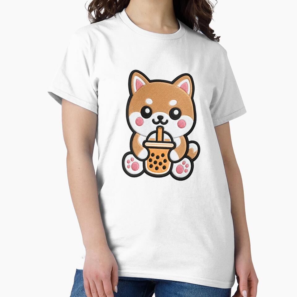 Copy of Cute Kawaii Dog Drinking Bubble Tea by IYI