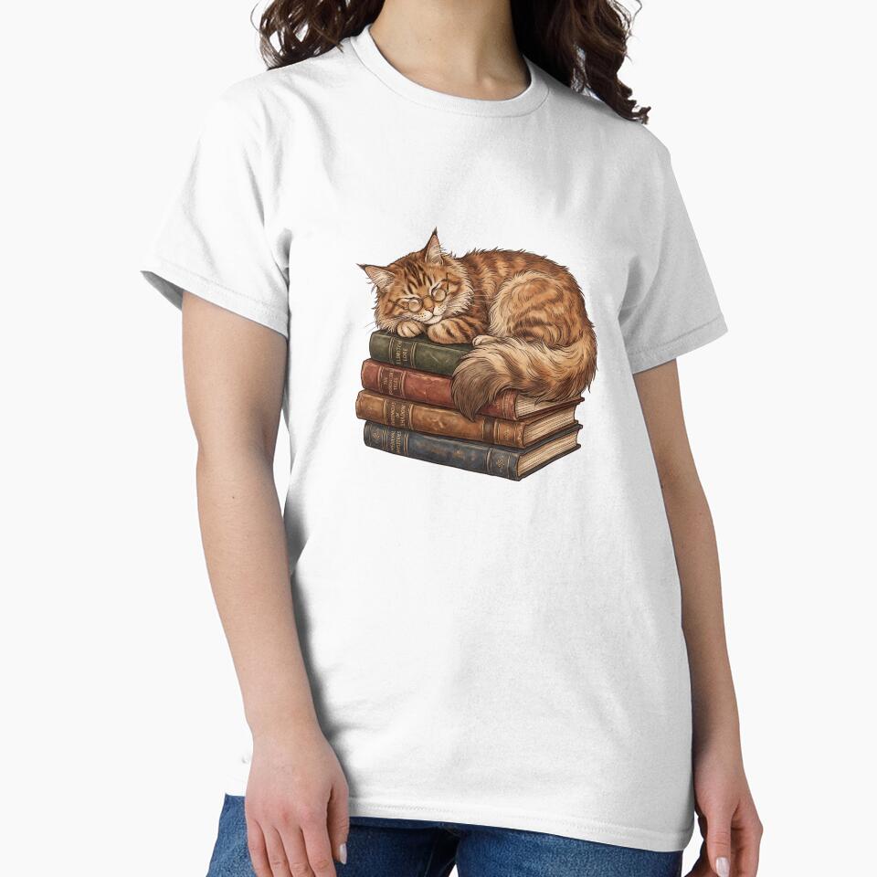 Reading Cat Society Vintage Maine Coon Book Lover by PictoVibe