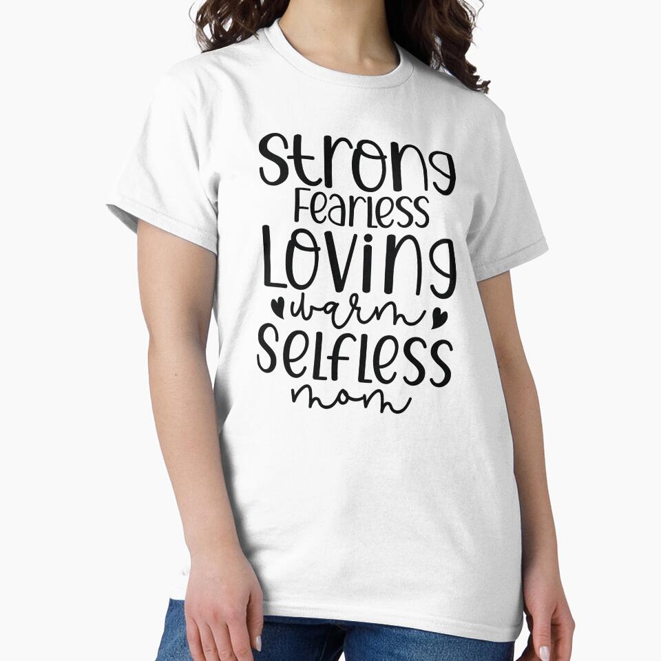 Strong Fearless Loving Warm Selfless Mom - Cute Mothers Day Retro Vintage Floral Aesthetic Gift by FuzionRaptor