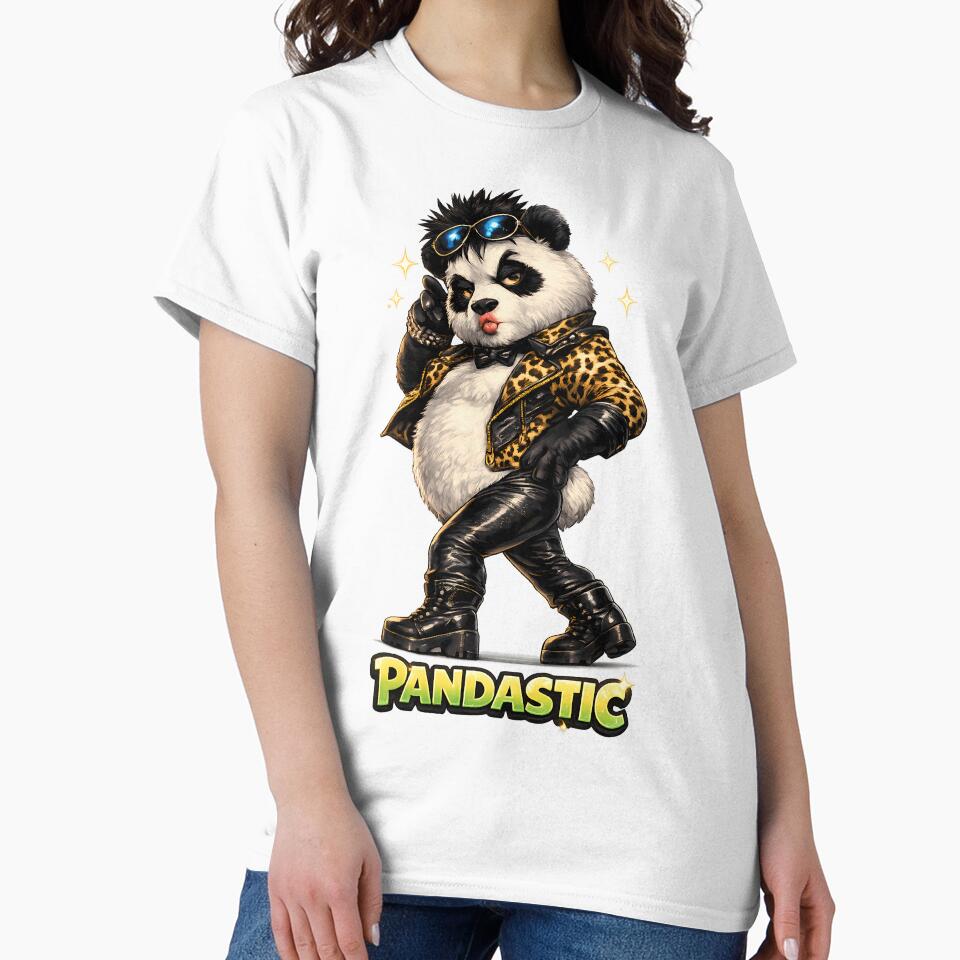 Diva Panda Glam Fashion Cartoon Design, Stylish Panda Character with Bold Attitude by AuraloomAtelier