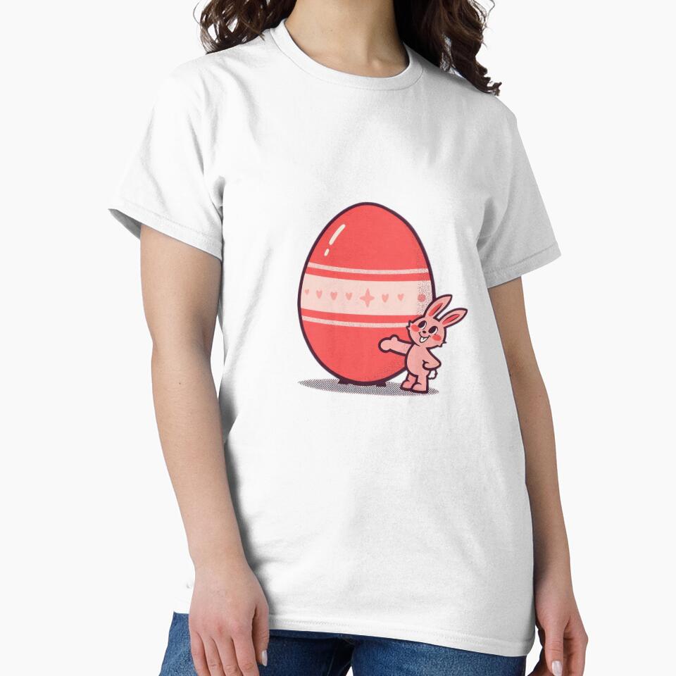 funny easter egg with pink bunny,Happy Easter,Easter Humor,Easter Day,funny easter design by Expressions-Sel